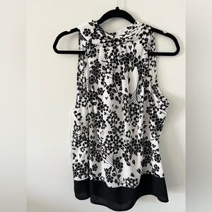 Black and White Floral Women's Top